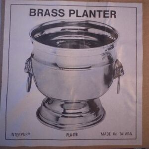 Vintage Interpur Brass Planter NIB